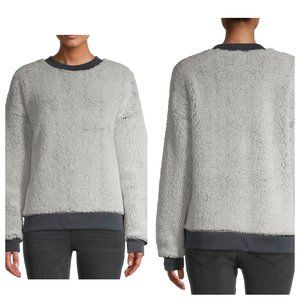 Secret Treasures Women's Super Soft Lounge Faux Gray Sherpa‎ Sleep Top SZ XL